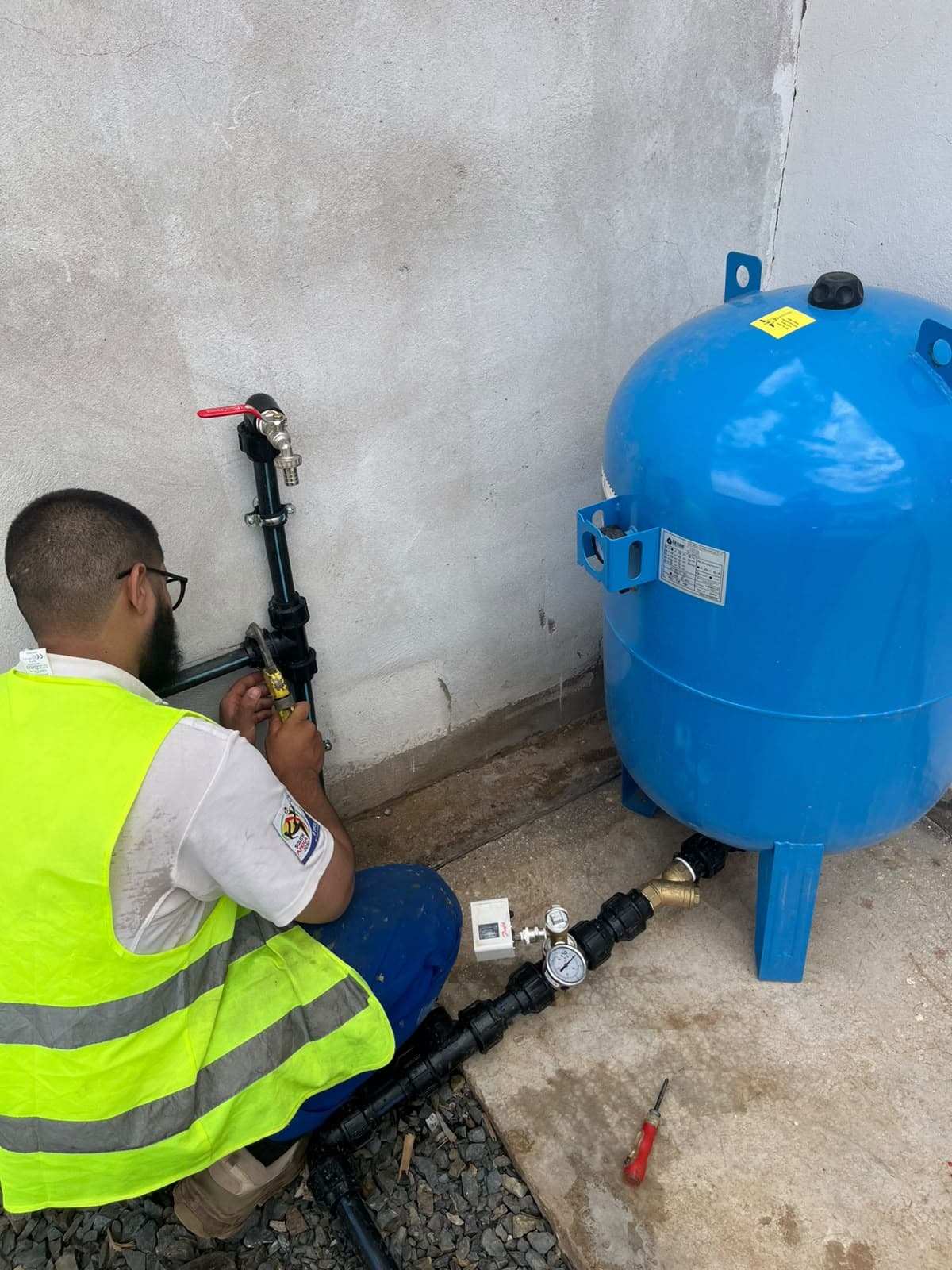 Équipe GTI sur un chantier hydraulique