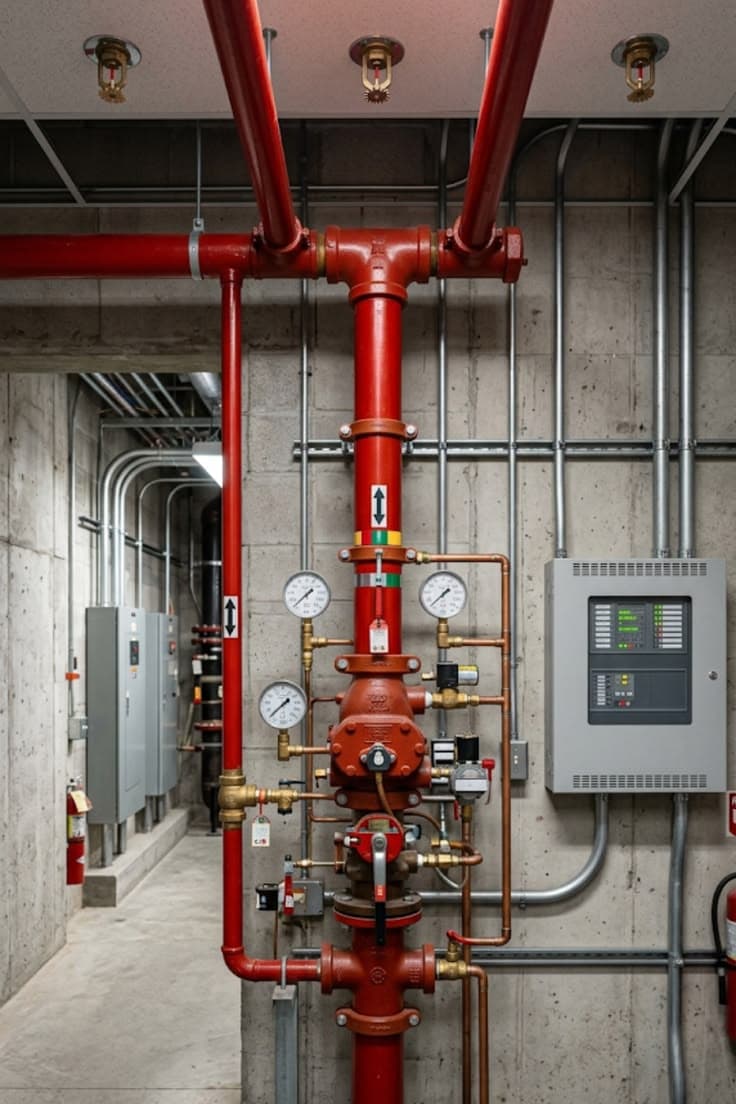 Réseau sprinkler de protection incendie